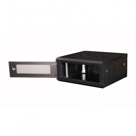 Шкаф 19" телекоммуникационный настенный, 4U 280x600х600 мм, дверь перфорация, черный